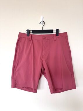 Rhone Size 34 Men's 9" Commuter Golf Stretch Shorts in Nantucket Red Pink